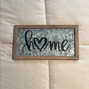 Charming Black and Silver 'Home' Wall Art